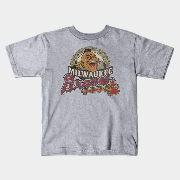 Milwaukee Braves World Champions 1957 Kids T-Shirt by JCD666